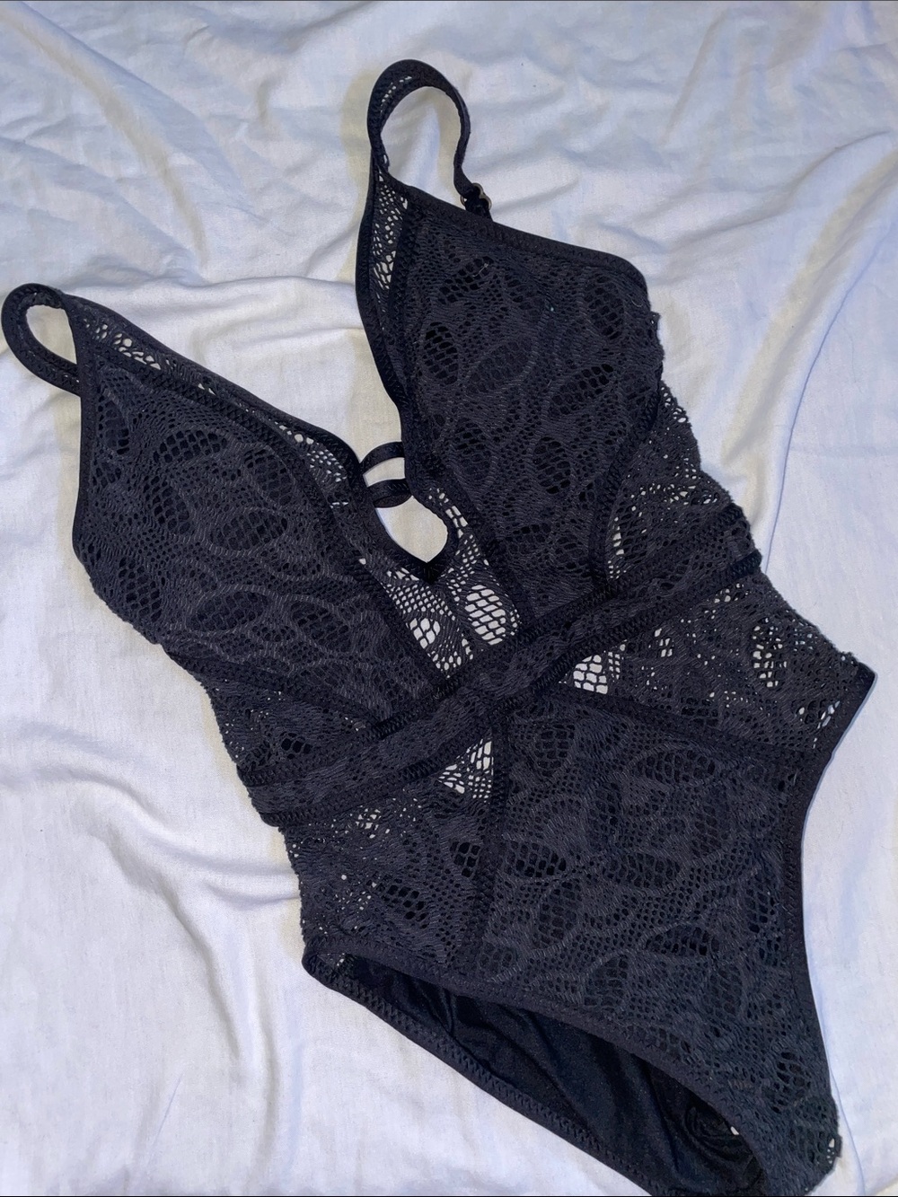Becca Black Lace One-Piece Swimsuit